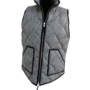 J.Crew herringbone, full zip, vest, women's size M